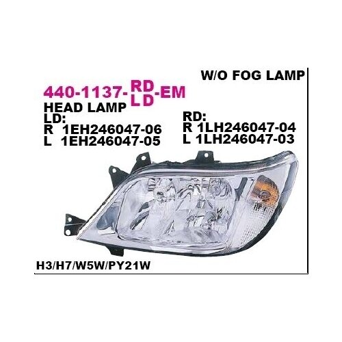 Фара Главного Света Левая DEPO 4401137LLDEM