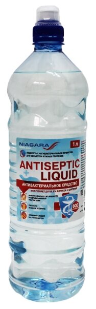 Антисептик для рук с антибактериальным эффектом "Antiseptic Liquid", 1,0 л, ПЭТ с дозатором Спорт 001031000048