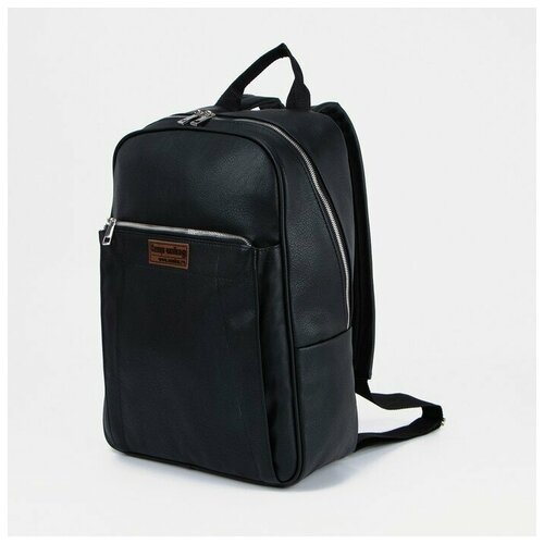 фото Рюкзак молодёжный, отдел на молнии, наружный карман, цвет чёрный supremedel