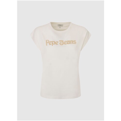 Футболка Для Женщин, Pepe Jeans London, модель: PL505296, цвет: молочный, размер: XL