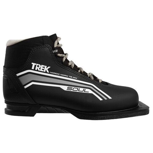 Ботинки лыжные TREK Soul NN75 ИК, цвет чёрный, лого серый, размер 38 Trek .