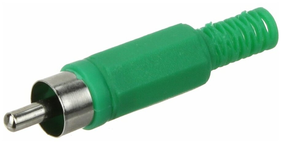 Штекер RCA на кабель зеленый — фото 1
