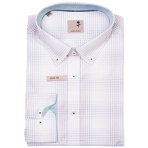 фото Рубашка seidensticker размер 41 зеленый/белый