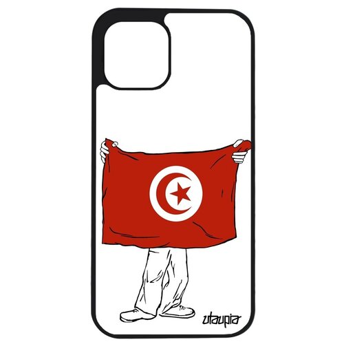 фото Красивый чехол на телефон // iphone 12 pro max // "флаг туниса с руками" страна государственный, utaupia, белый