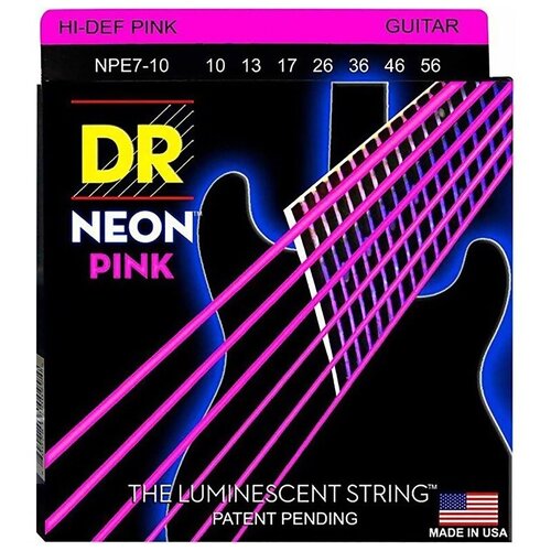 Струны для 7-ми струнной электрогитары DR String NPE7-10 струны для электрогитары два комплекта dr string dse 2 10