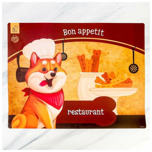 фото Коврик под миску "bon appetit" 43*56 см пушистое счастье