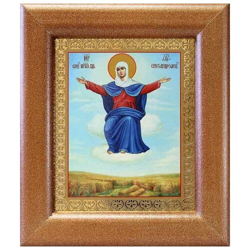 Икона Божией Матери Спорительница хлебов, широкая рамка 14,5*16,5 икона божией матери спорительница хлебов широкая рамка 19 22 5 см