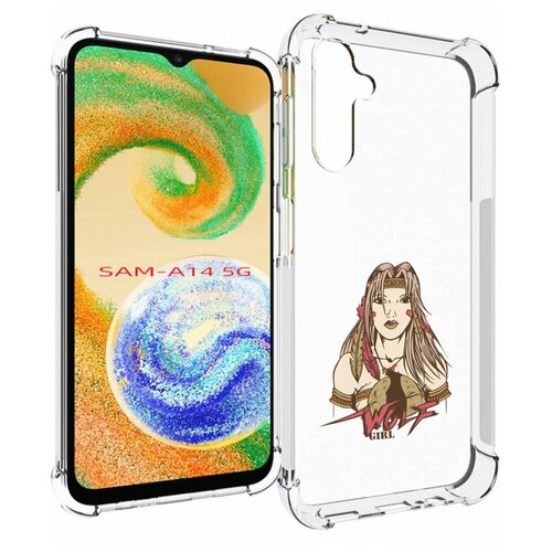 Чехол MyPads девушка волк для Samsung Galaxy A14 4G/ 5G задняя-панель-накладка-бампер чехол mypads волк в траве для samsung galaxy a14 4g 5g задняя панель накладка бампер