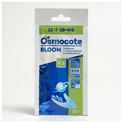 Osmocote Bloom 2-3 месяца длительность действия, NPK 12-7-18+МЭ, 10 гр (2 шт)