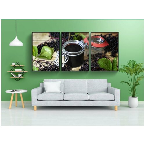 фото Набор модулных постеров для интерьера "старейшина, бузина, ягода" 60x90 см. в тубусе, без рамки lotsprints