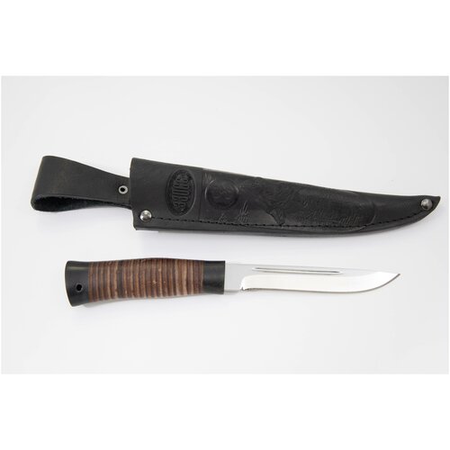 фото Златоустовский нож охотничий, туристический «сканди» н85, сталь 40х10с2м рукоять текстолит кожа ооо ззосс