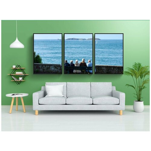 фото Набор модулных постеров для интерьера "старший, уход на пенсию, море" 60x90 см. в тубусе, без рамки lotsprints