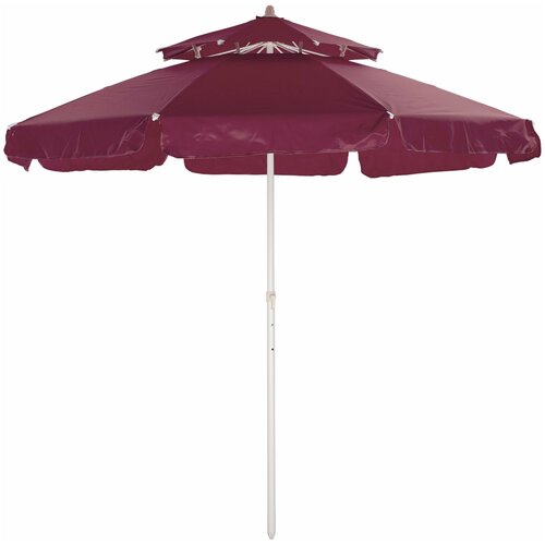 Пляжный зонт, 2,15м, ткань, бахрома (бордовый) в чехле