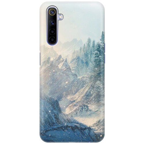 фото Ультратонкий силиконовый чехол-накладка для realme 6 с принтом "снежные горы и лес" gosso