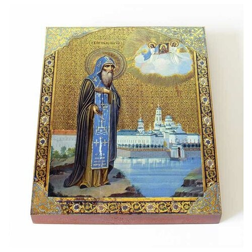 Преподобный Нил Столобенский, икона на доске 13*16,5 см