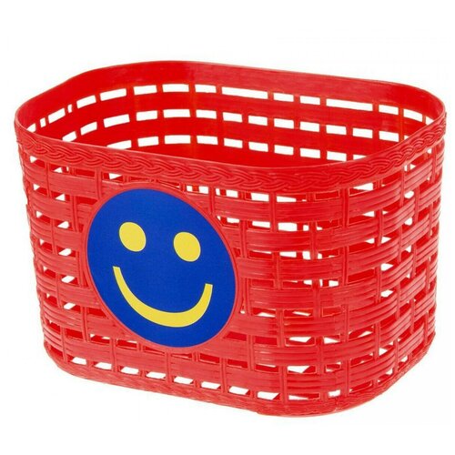 Корзина велосипедная детская на руль или багажник 20х14х13см красная 550₽