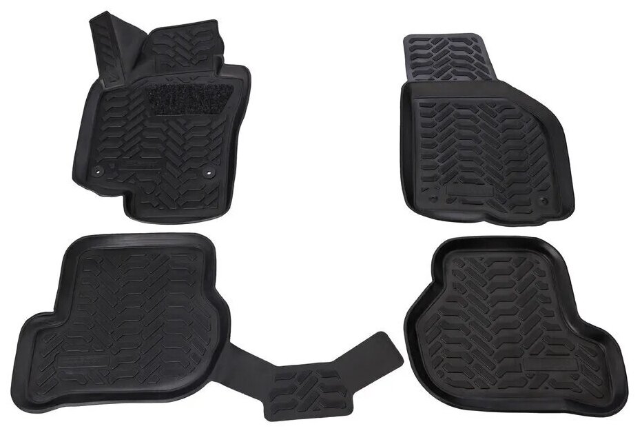 фото Ковры салонные модельные (высокий борт, 3D с подпятником) Aileron на Skoda Octavia (2004-2013)