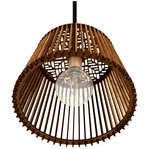 Светильник подвесной потолочный деревянный WOOD & STYLES Orlean 2 люстра потолочная Эко лофт для кухни спальни (набор плафон; подвес)