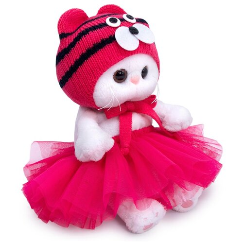 Мягкая игрушка Budi Basa Li-Li Baby в шапке тигренка, 20 см, белый/розовый