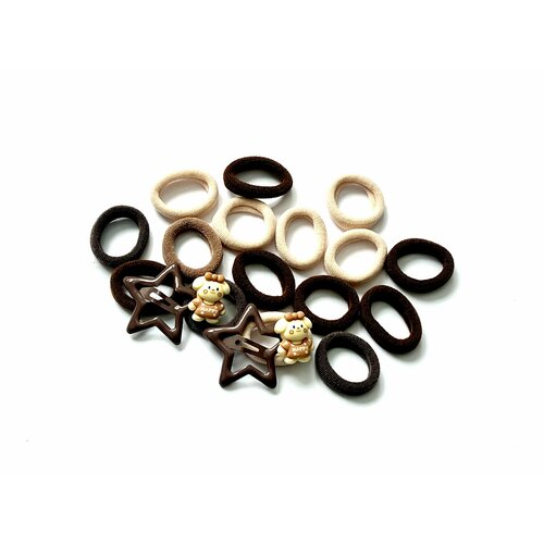 Набор резинок для волос с заколочками клик клак 17шт