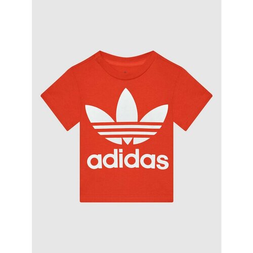 Футболка adidas, размер 3/4Y [METY], красный adidas размер 3 4y [met] белый