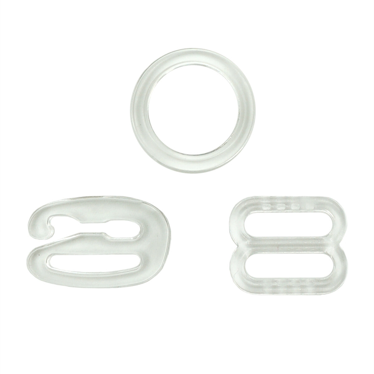 Кольца, крючки, регуляторы для бюстгальтера Prym, 10 мм, пластик, 991897 (прозрачный), 10 шт (упак)