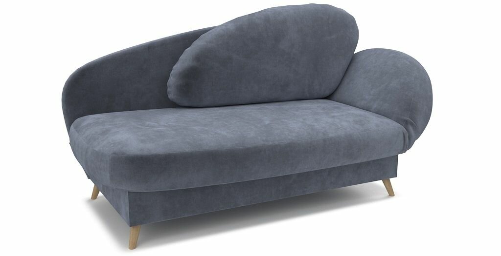 фото Кушетка, раскладная, PUSHE Валетта, правый угол, серый Noel steel