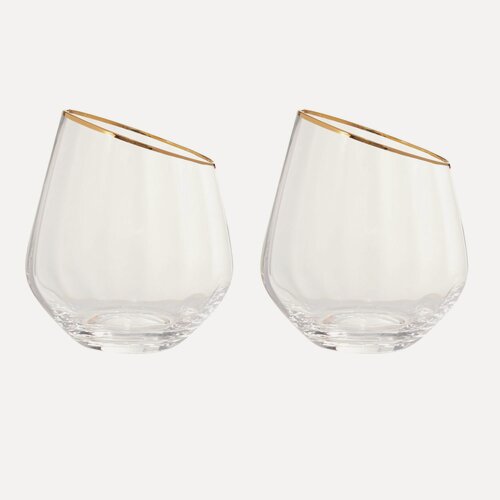 Изображение товара Стакан, Kuchenland, 350 мл, 2 шт, стекло, с золотистым кантом, Charm R gold