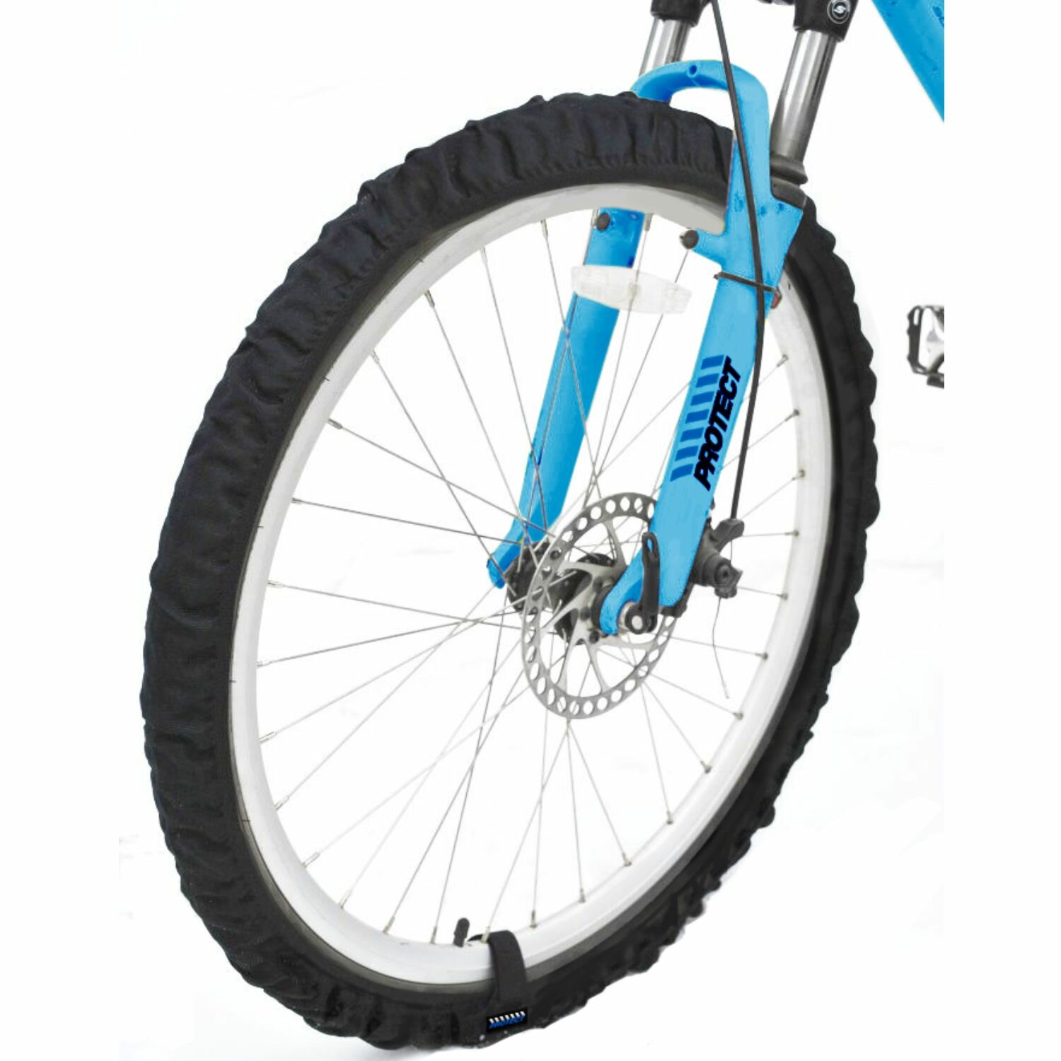 Комплект эластичных чехлов PROTECT на колеса для велосипеда 2 шт, р 26"-29", цвет черный