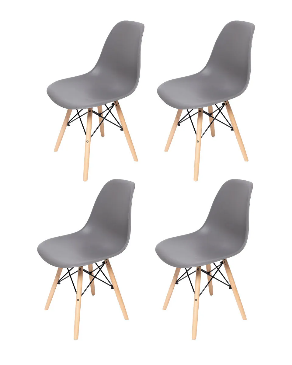 Комплект из 4-х стульев для кухни FP-235 ( аналог SC-001) темно-серый, пластиковый