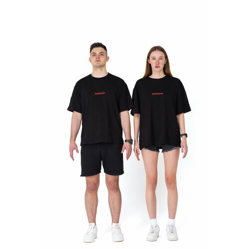 фото Футболка sandmann футболка street черная unisex, 100 % хлопок, s, размер xl, черный