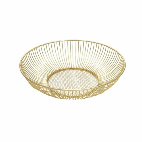 Корзина для фруктов фруктовница круглая матовое золото 2260₽