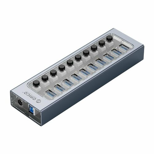 USB-концентратор ORICO 10 USB-A 30 прозрачный ORICO-AT2U3-10AB-EU-GY-BP 731000₽