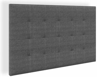 Изголовье для кровати стежка квадраты мягкое 80x100 рогожка серый