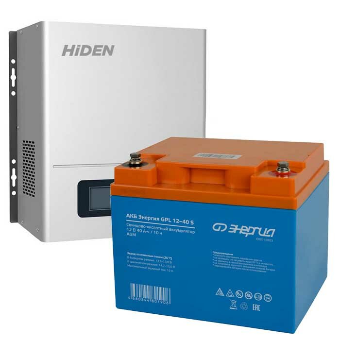 Комплект ИБП для котла Hiden Control HPS20-0312N настенный + Аккумулятор GPL S 40 Ач 300Вт-120мин
