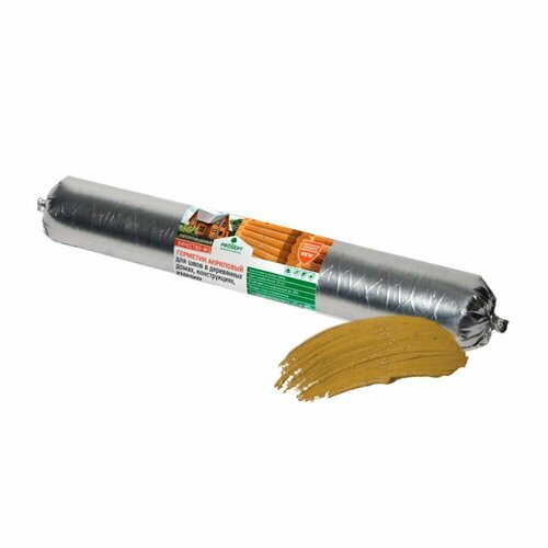 Герметик акриловый для швов для деревянных домов конструкций изделий PROSEPT цвет медовый 600мл перчатки 743₽