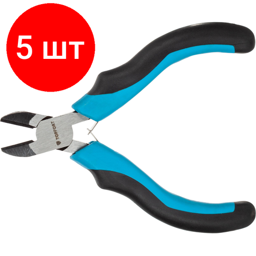 Комплект 5 штук Бокорезы 115 мм TOPFORT из стали пластиковая ручка 2370₽