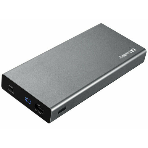 SANDBERG Powerbank USB-C PD 100W 20000 - 20000 mAh - Lithium-Ion Li-Ion - Quick Charge 30 - 100 W - Grey 18530₽