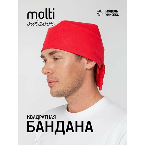 фото Бандана molti для мужчин и женщин, размер универсальный, красный