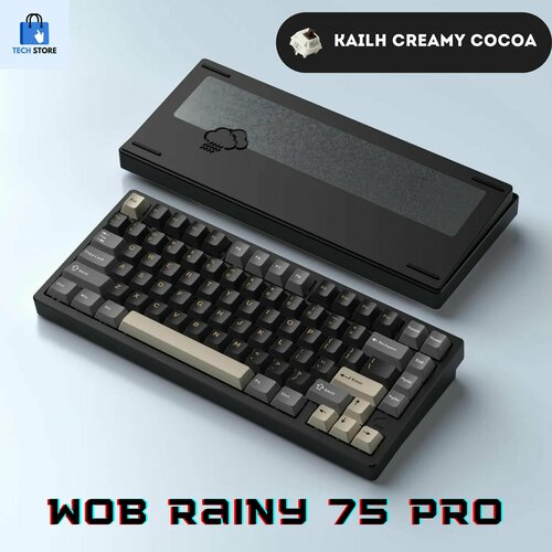 Игровая клавиатура WOB Rainy 75 pro Kailh Creamy Cocoa русская раскладка черная 16000₽