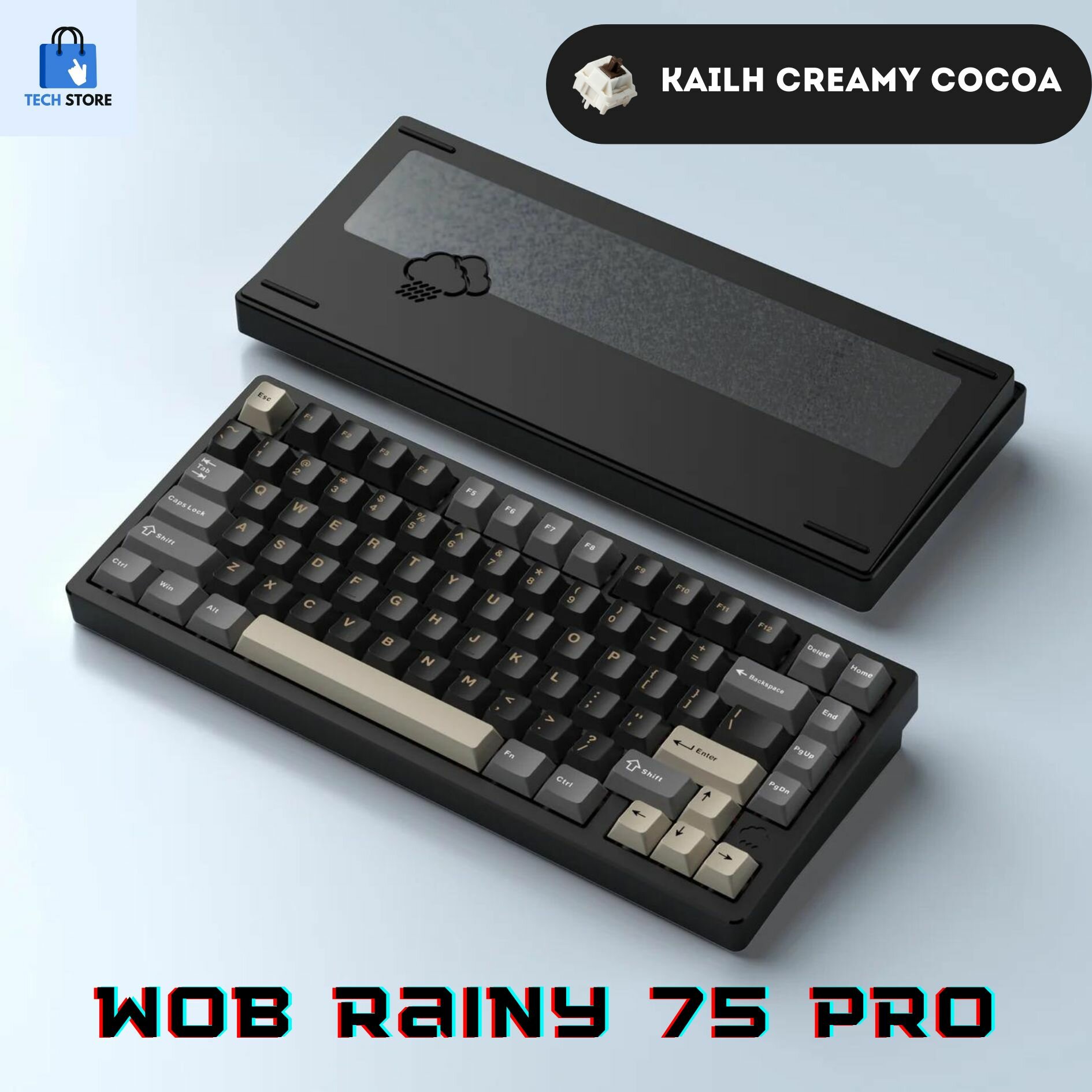 Клавиатура игровая WOBKEY RAINY 75 Pro, черный, английская раскладка