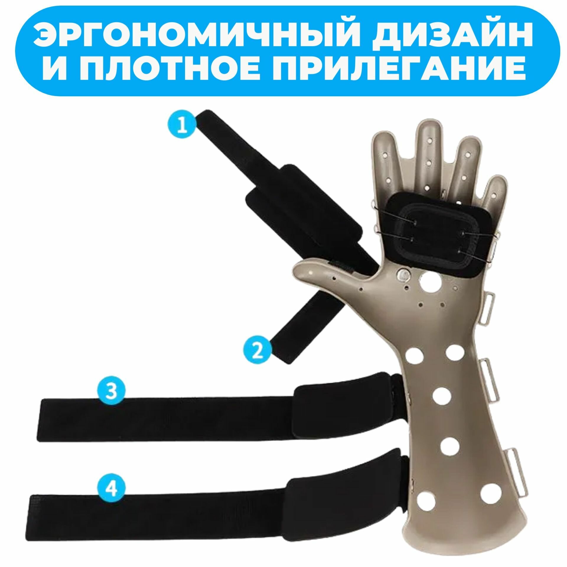 Изображение Реабилитационная жёсткая перчатка фиксирующая Ortobrace при дисфункции рук