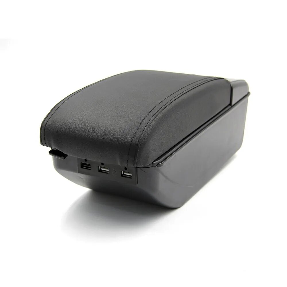 Подлокотник для Skoda Rapid 1 / Шкода Рапид 1 (2012-2020), органайзер, 7 USB для зарядки гаджетов, крепление в подстаканники — фото 1