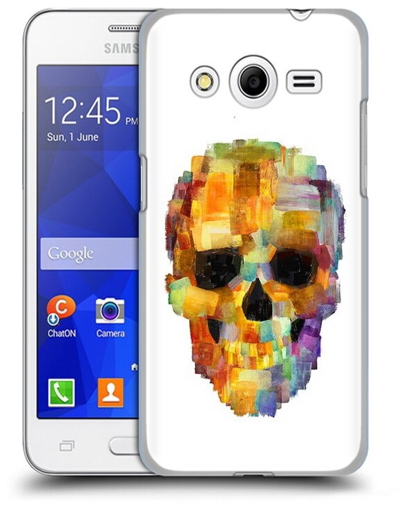 Чехол задняя-панель-накладка-бампер MyPads нарисованный череп для Samsung Galaxy Core 2 Duos SM-G355H противоударный