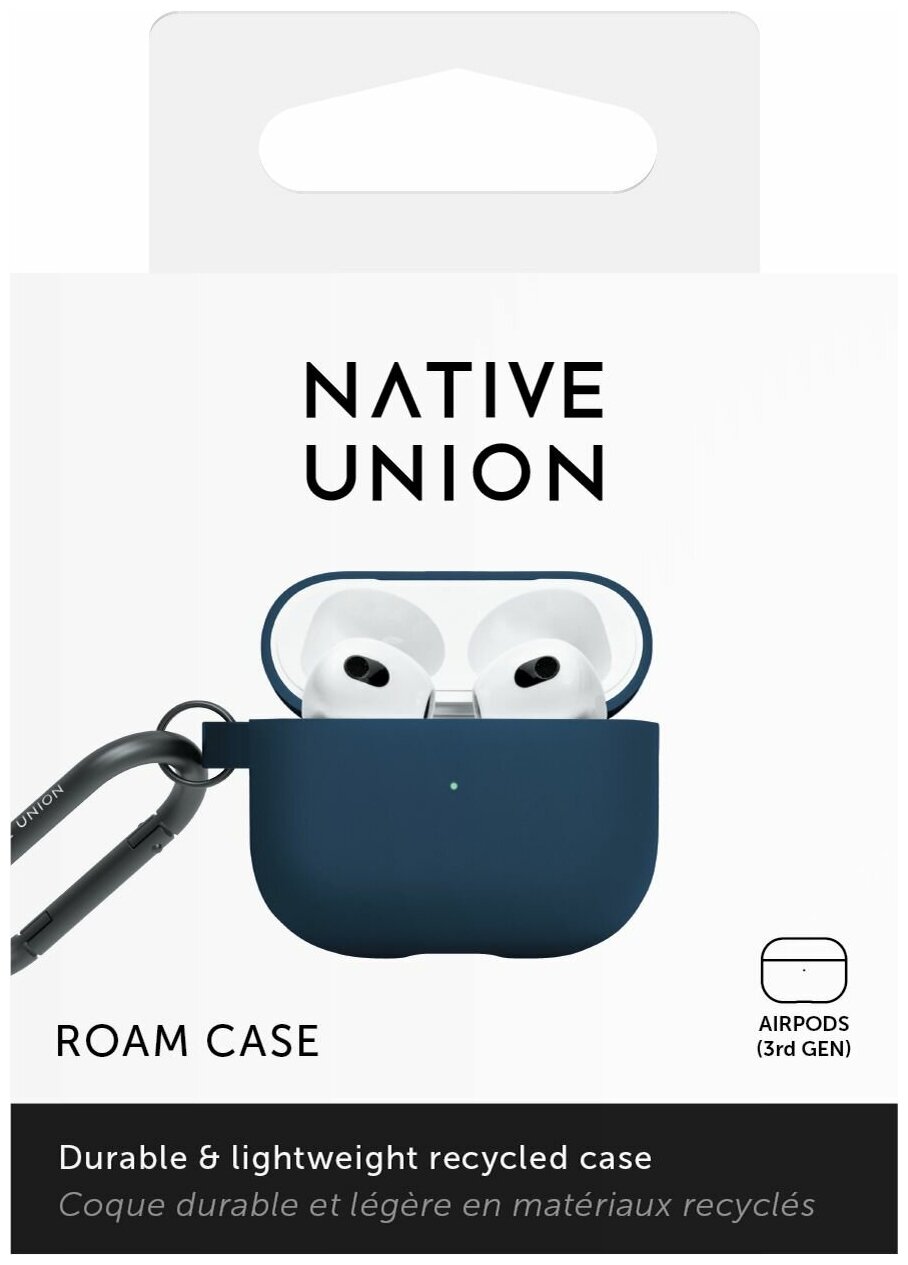 Чехол на AirPods 3 с карабином Native Union ROAM CASE, индиго — фото 1