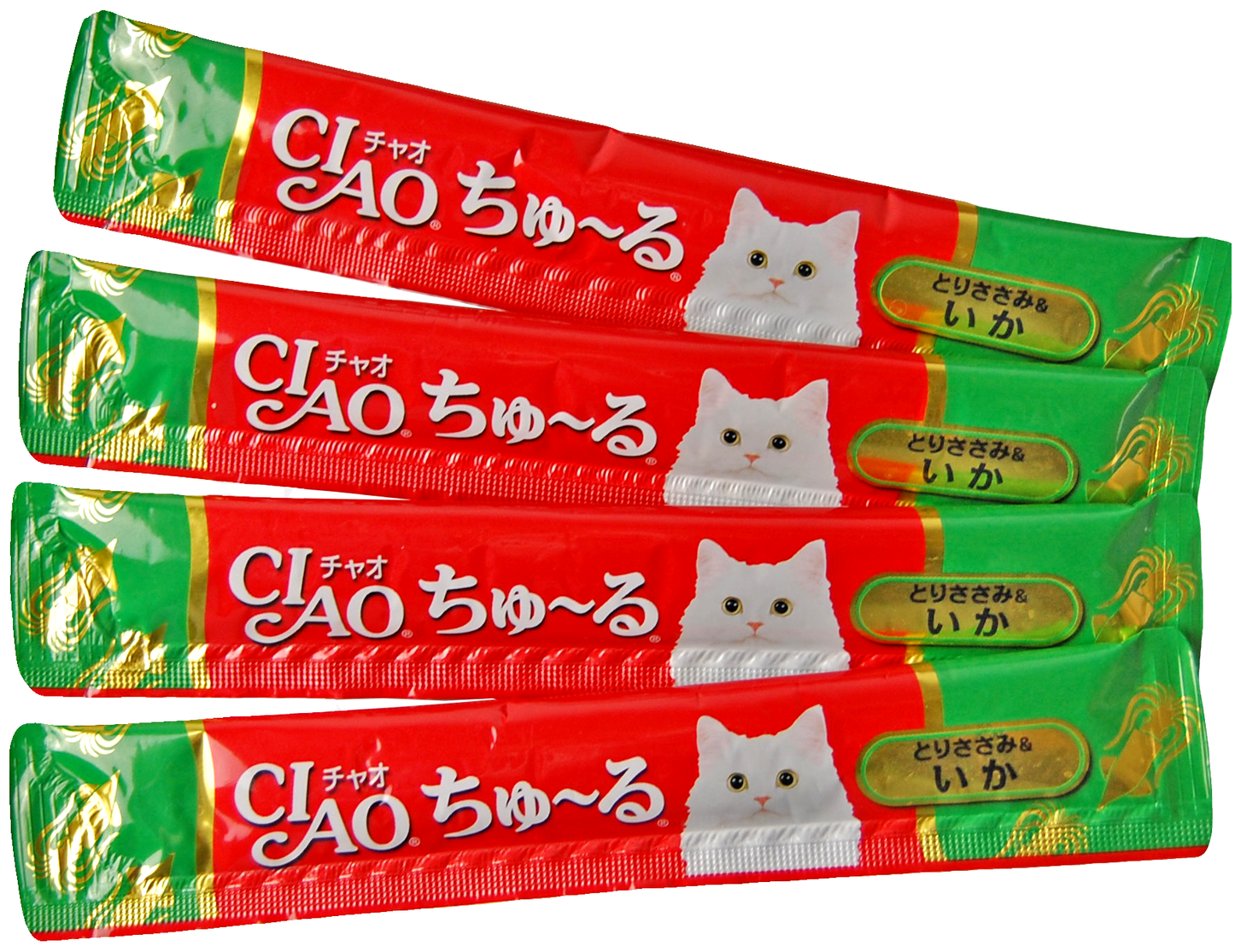 Inaba Ciao Churu лакомство-пюре для взрослых кошек с куриным филе и кальмаром - 14 г х 4 шт 4901133947292 - фотография № 10