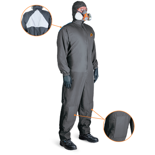 Малярный многоразовый комбинезон с наколенниками Jeta Safety Paint-Expert серый JPC155-XL