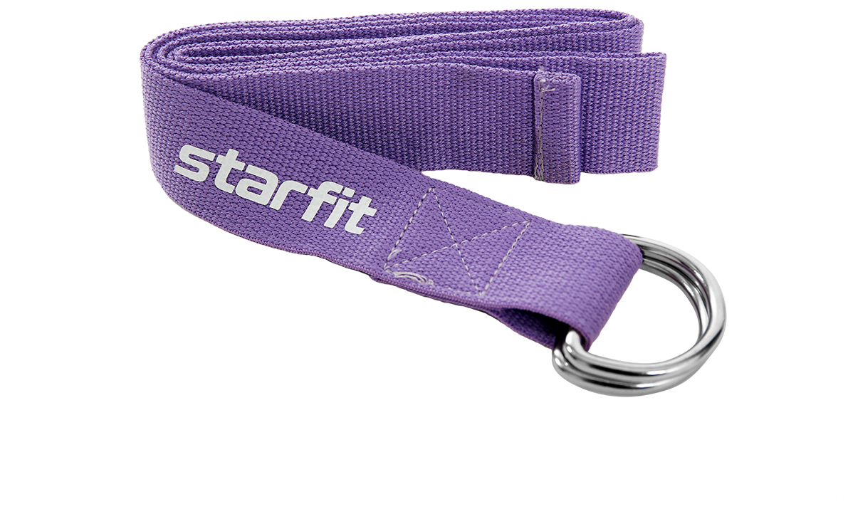 Ремень для йоги Starfit Yb-100 183 см, хлопок, фиолетовый пастель