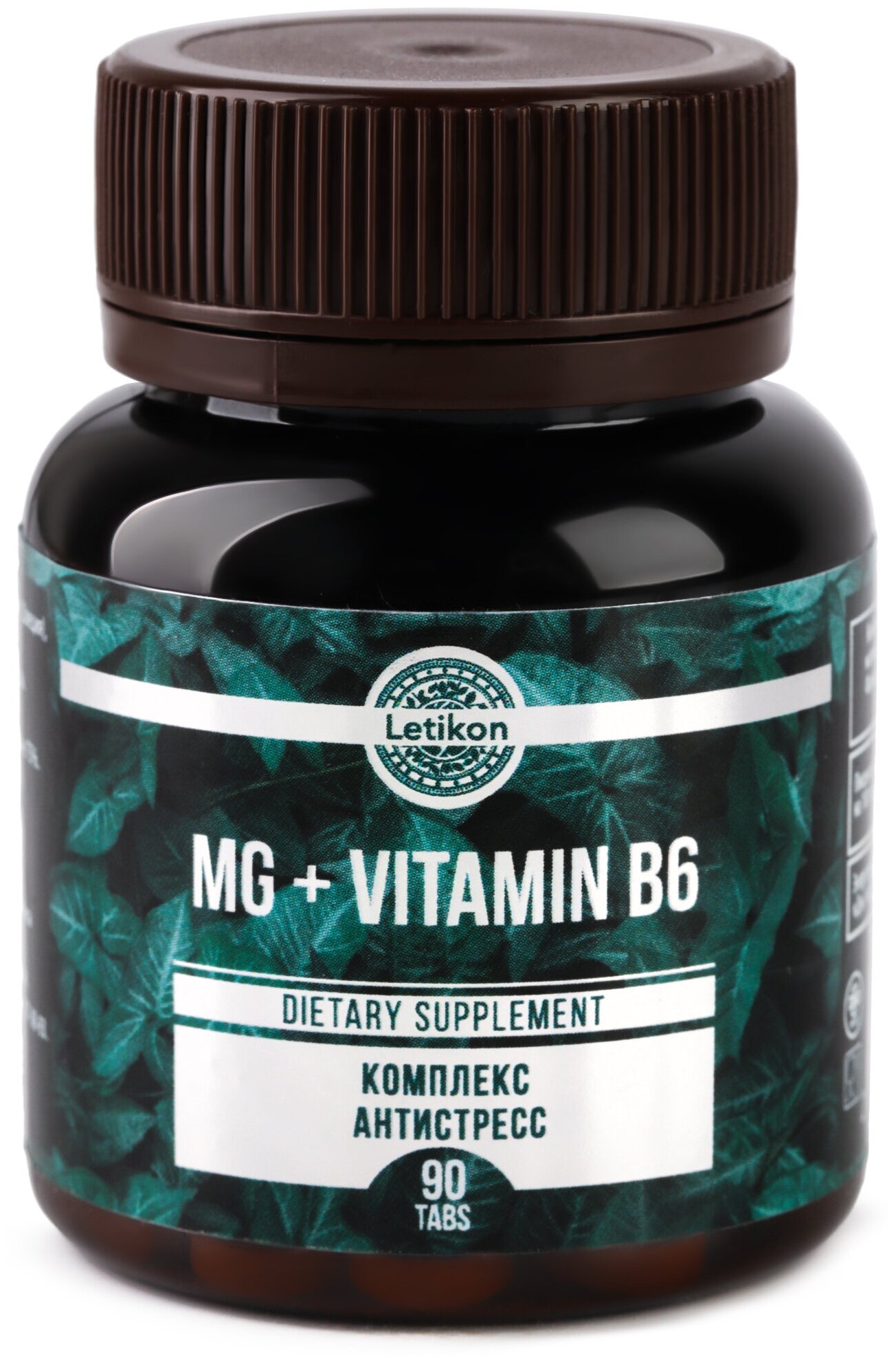Комплексная пищевая добавка Letikon "MG + VITAMIN B6" бады и витамины для волос и кожи витамины для женщин и мужчин магний цитрат 90 таблеток