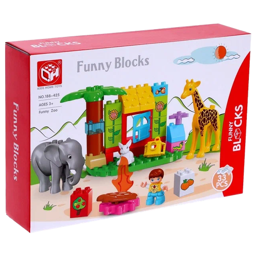 Конструктор Kids home toys Funny Blocks 188-425 Funny Zoo, 33 дет.